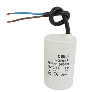 25uF Wire lead Cylinder Motor Run Capacitor 25uF AC450