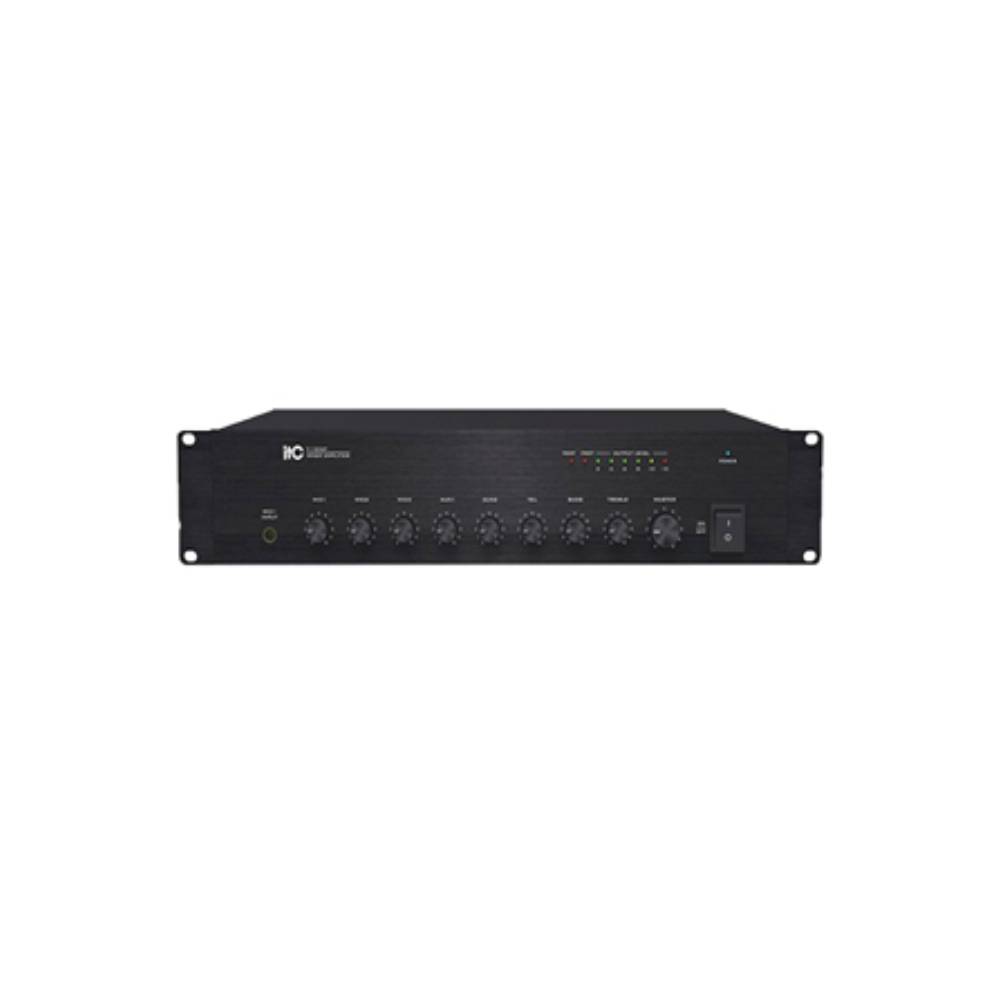 ITC 60W RMS Tabletop Mixer Amp, 3mic, 2aux,100V/70V and 4ohms