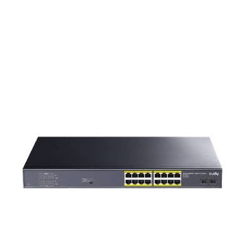 Cudy 16-Port Gigabit PoE+ Unmanaged Switch with 2 Gigabit SFP Ports