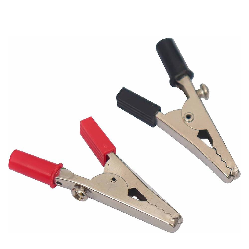 Insulated Crocodile Clips With Plastic Handle 1 Set - Small Size