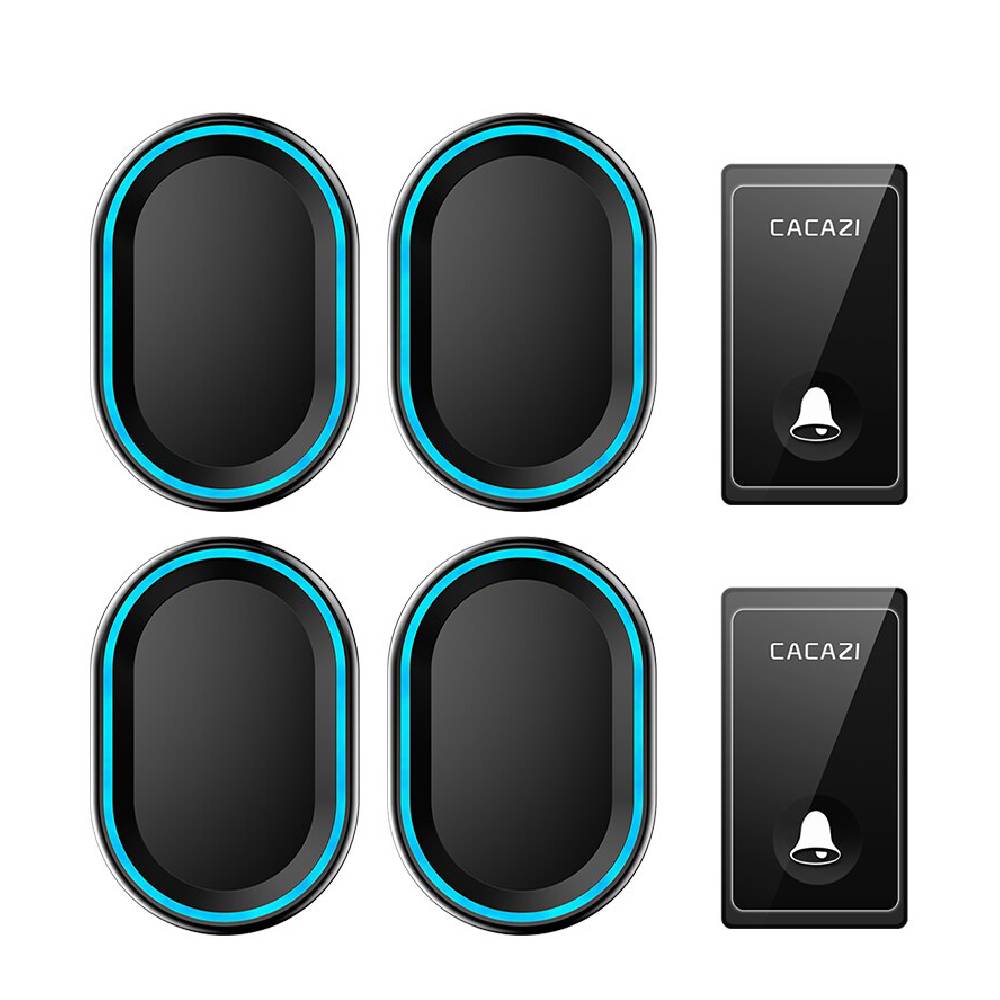 CACAZI DC Wireless Doorbell -1 Button, 2 Receiver