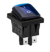Rocker Switch Waterproof 4P 15A 250V AC/ 20A 125V AC - Blue