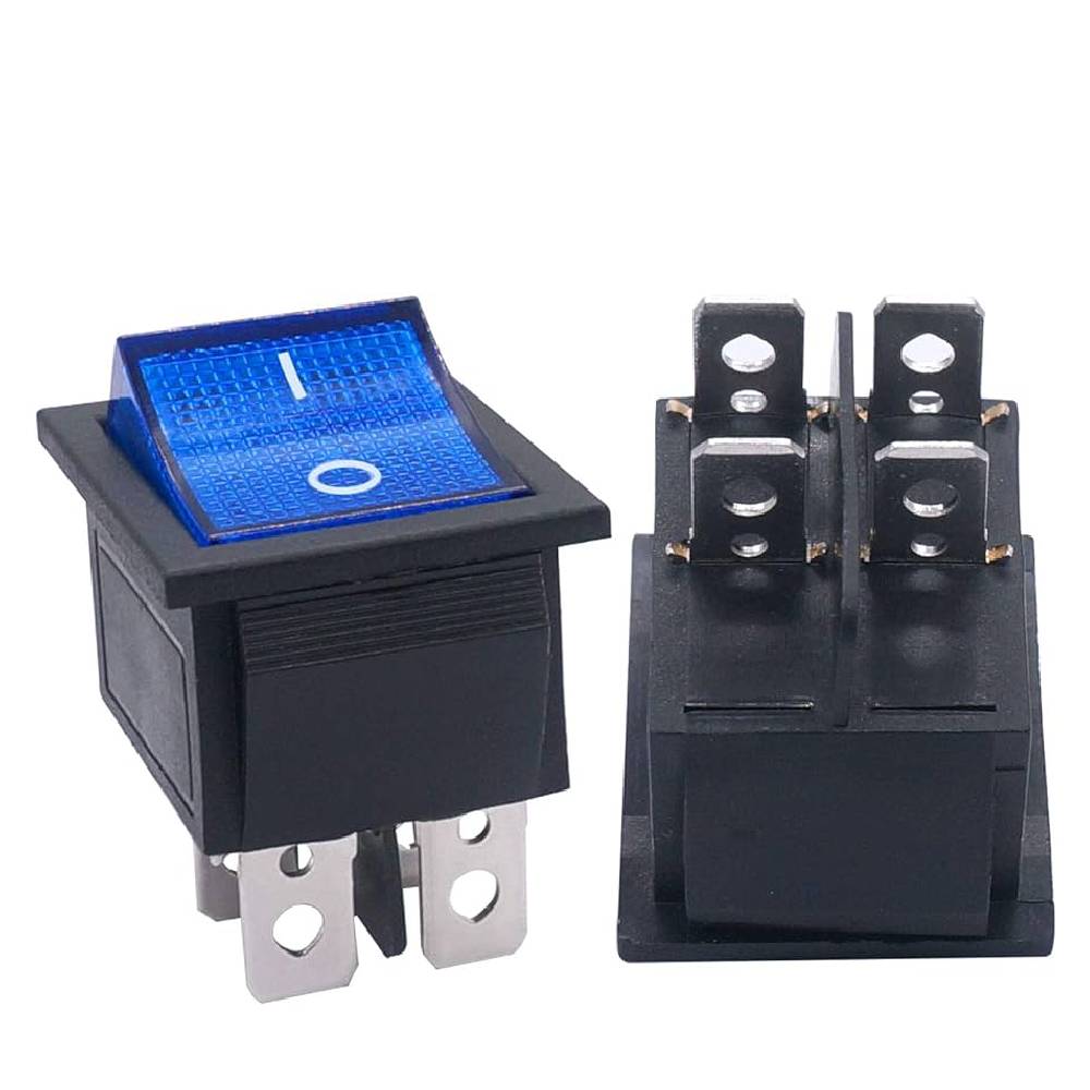 Rocker Switch Waterproof 4P 15A 250V AC/ 20A 125V AC - Blue
