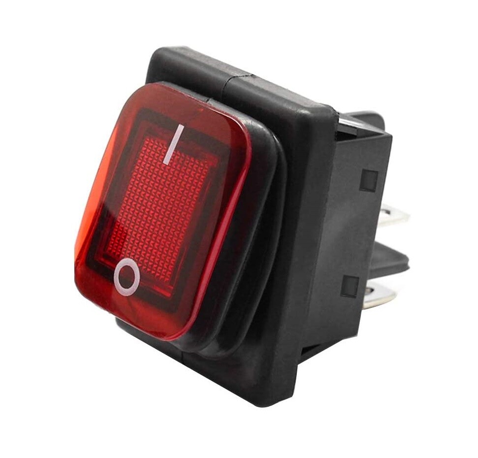 Yatch Rocker Switch 4P 12V 20A DC - Red