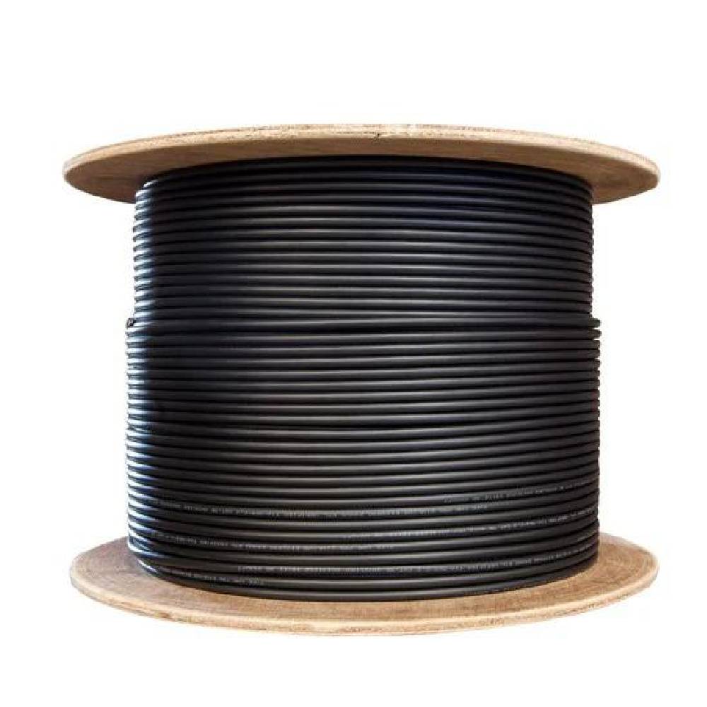 Cat6 SFTP Solid Copper 23AWG shielded and braided Gel Filled Outdoor / Underground double jacket cable - 305m - Black
