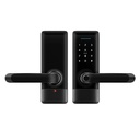 LILIWISE Smart Door lock Handle, Fingerprint, RFID, WiFi with Mechanical Keys (US Latch)