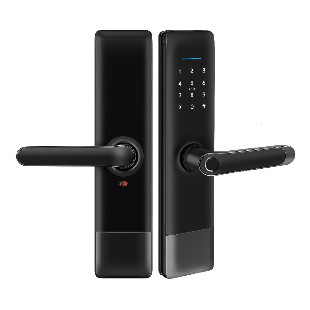 LILIWISE Smart Door lock Wide Plate Handle, Fingerprint, RFID, WiFi with Mechanical Keys (6085 mortise)