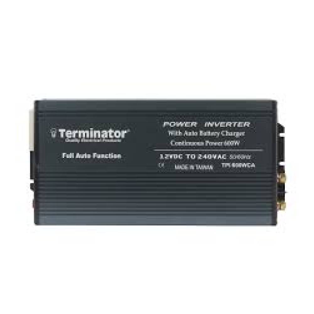Terminator Power Inverter With Charger & Full Auto Function 600W -12V-240V