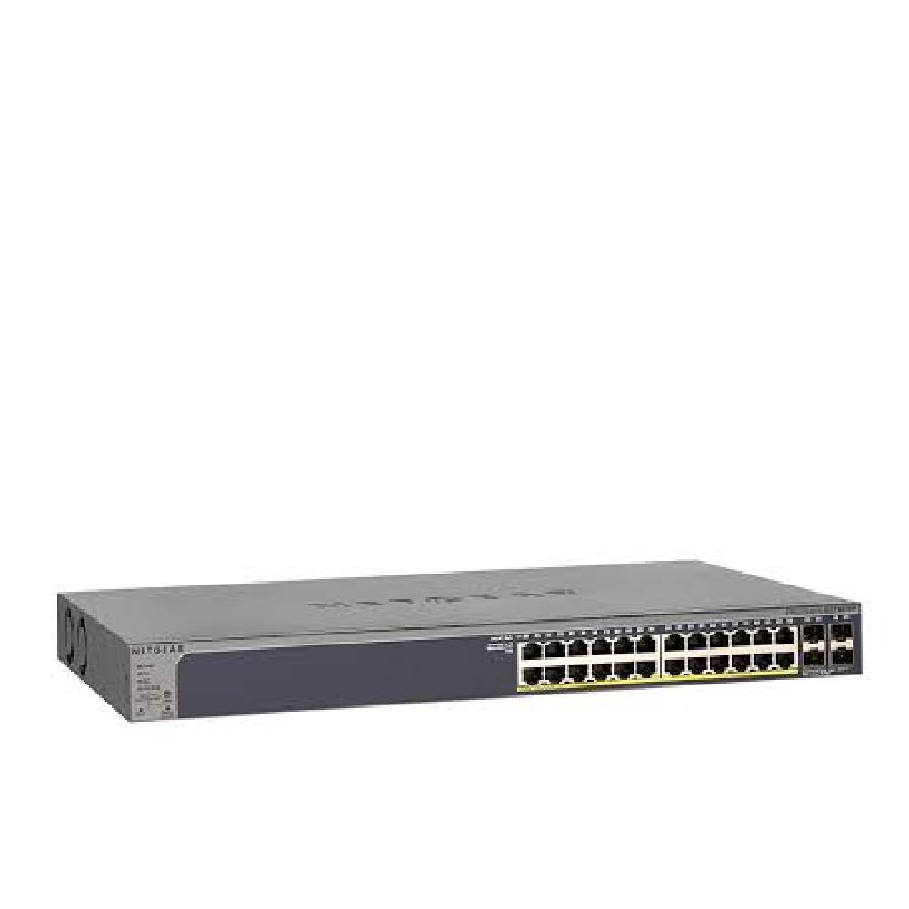 Netgear 28-Port Gigabit Ethernet Smart Switch with 4 SFP Ports and High Power (24 PoE+) (384W)
