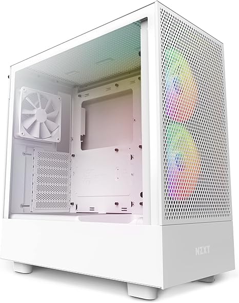 NZXT Tempered Glass H5 Flow RGB Compact ATX Mid-Tower - White