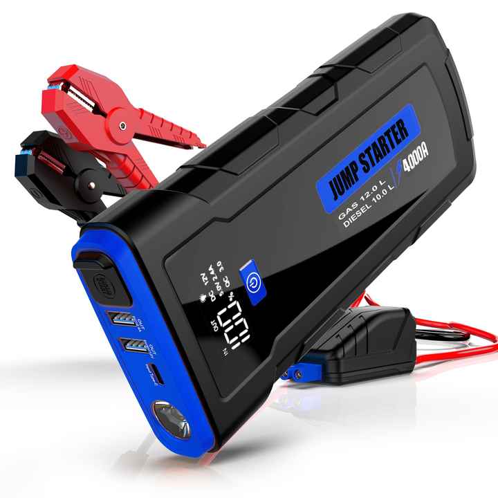 1500A Peak Car Jump Starter for Up to 7.0L Gas or 5.5L Diesel Engine, 12V Portable Battery