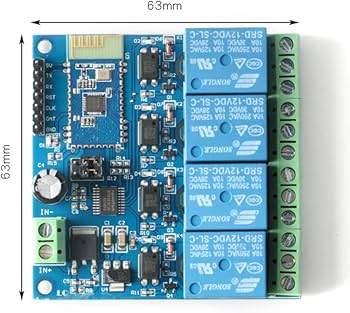 4-way Bluetooth Relay 12V Bluetooth APP IoT Module