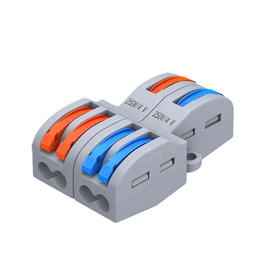 Fast Compact 32A 400V Wire Conductor 2 In 4 Out Connector