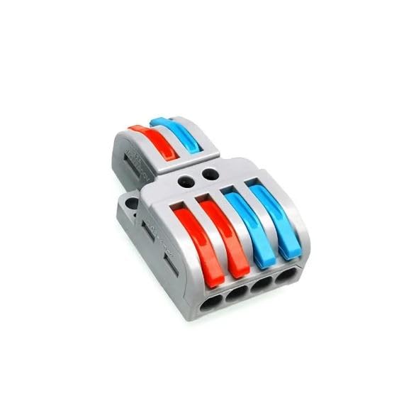 Fast Compact 32A 400V Wire Conductor 2 In 4 Out Connector