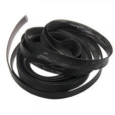 Nylon Expandable Cable Sleeving Roll - 10mm Black - 100m Roll