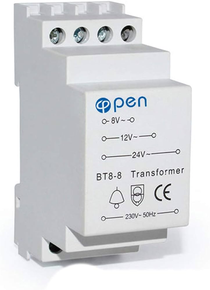 Doorbell Din Rail Transformer 220-240V AC Input, 8-24V AC Output
