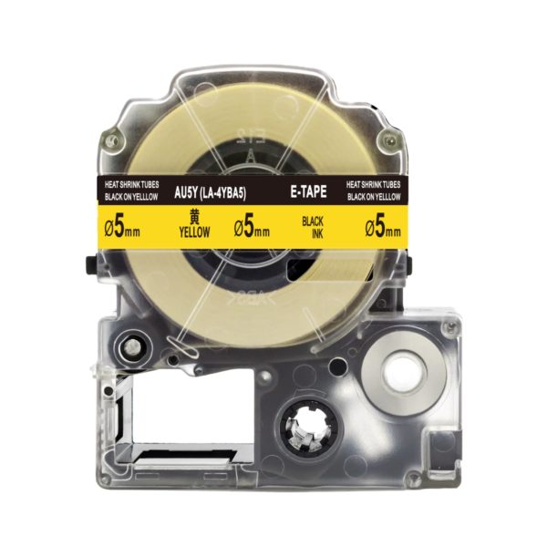 Epson Compatible Heat Shrink Tube (Black on Yellow) 5mm x 2.5m