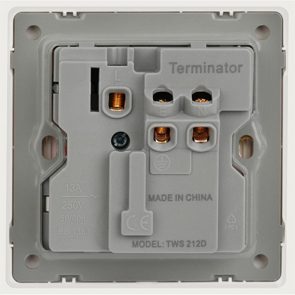 Terminator Wall Plate with One Universal Socket & One 2RP Socket with Switch and Indicators