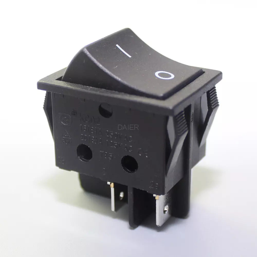 Rocker Switch 4 pin on-off,black housing,black button,"O I" marked
