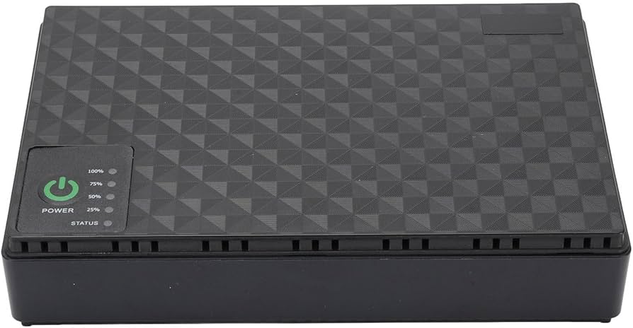 Mini UPS Battery Backup for Routers,Built-in 10400mAh Rechargeable Surge Protector with POE,Output USB 5V/2A DC 5V/9V/12V 2A (Black)