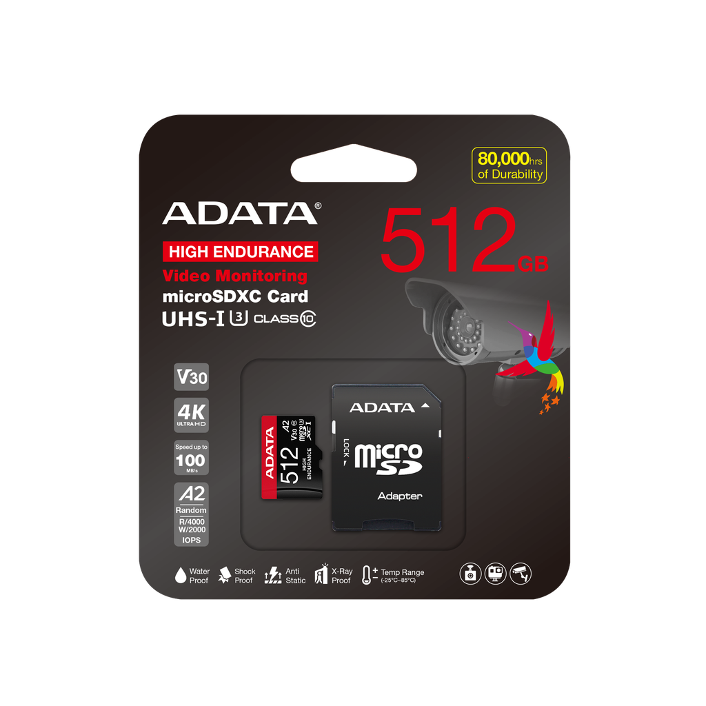 ADATA  High Endurance microSDXC/SDHC UHS-I Card 512GB