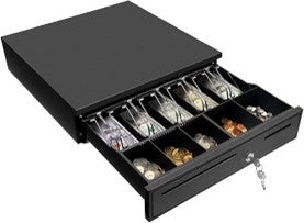Metallic Cash Drawer 5 Bills, 8 Coins 1 Check Slots, Standard Wire Clip, 3 Position Locks