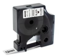 DYMO D1 Standard Labels - Black Text on Silver Label 5" - 24mm