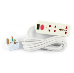 Terminator 3 Way Universal Power Extension Socket 3M Cable 13A