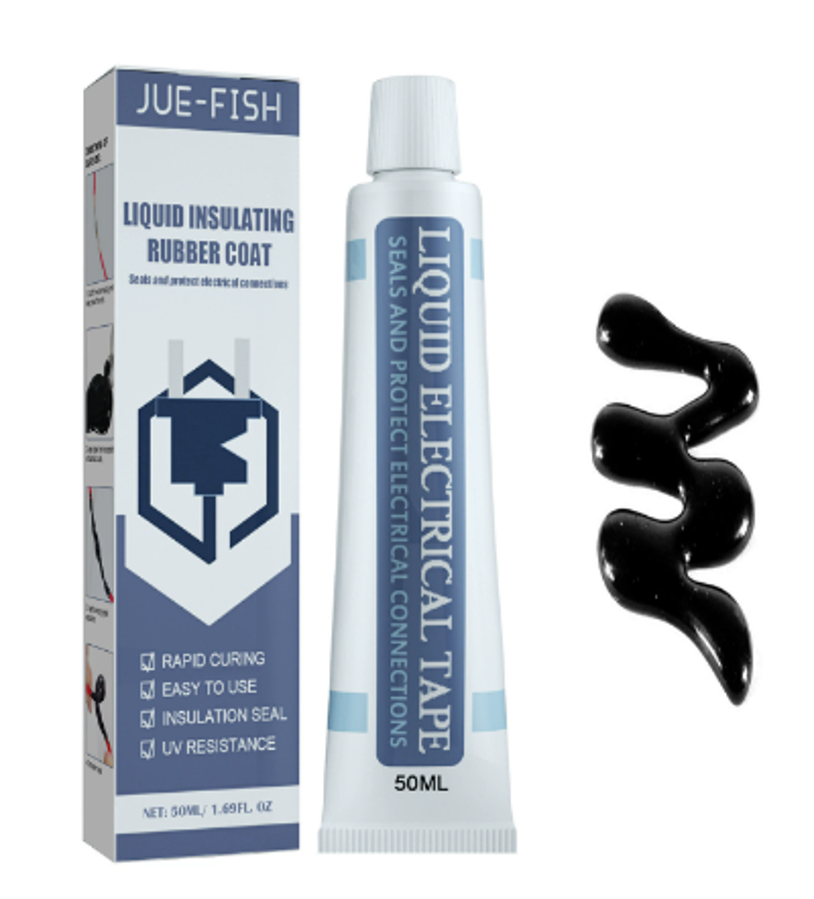 Protective Liquid Electrical Tape Waterproof Liquid Insulating Adhesive 50ml - Black