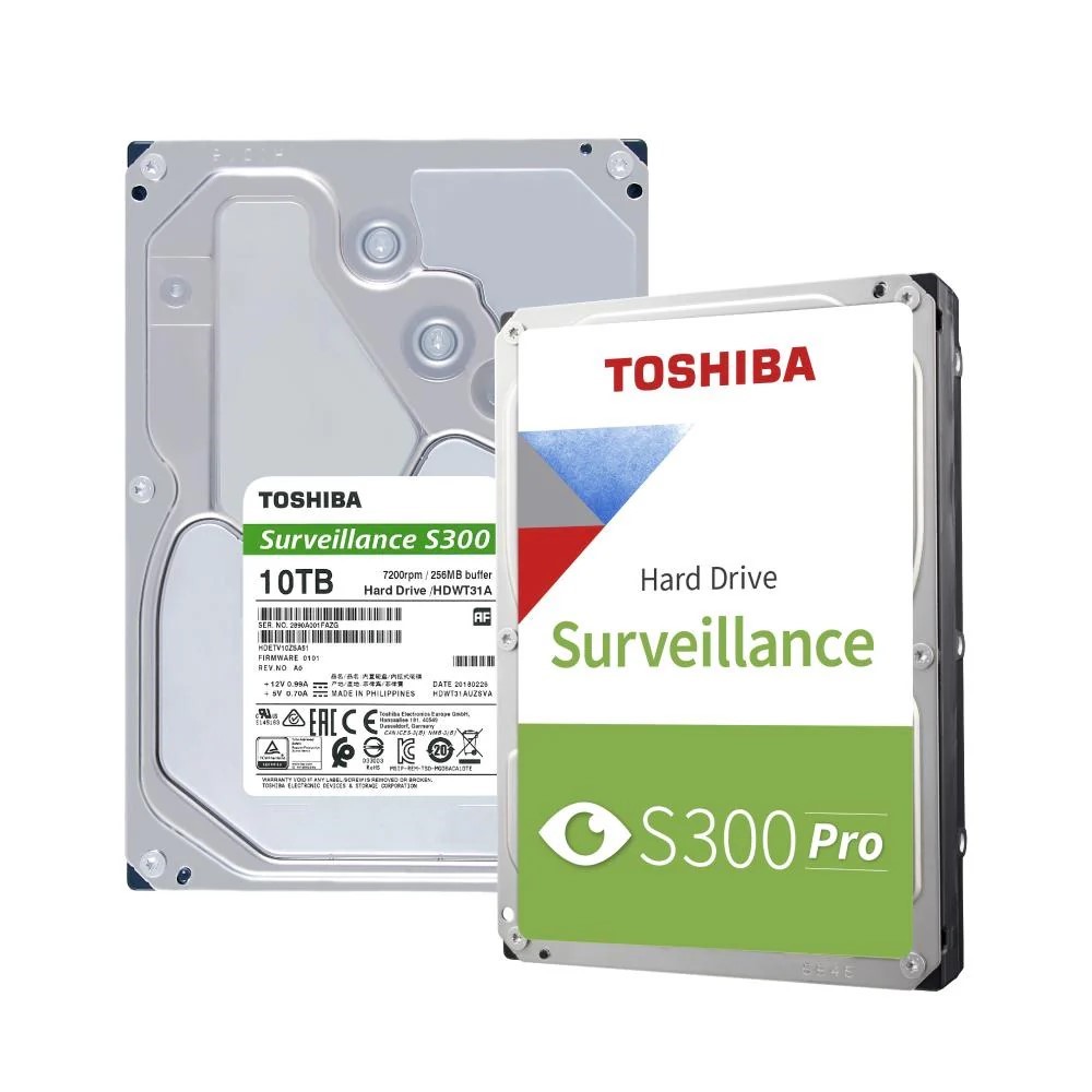 TOSHIBA 3.5" SATA SURVEILLANCE S300 PRO 10TB HDD 7200RPM 256MB
