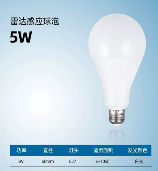 Microwave Radar Motion Sensor Light Bulb LED Lamp