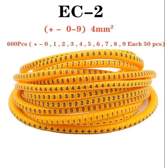 Cable Markers EC-2(0~9)*1, Yellow