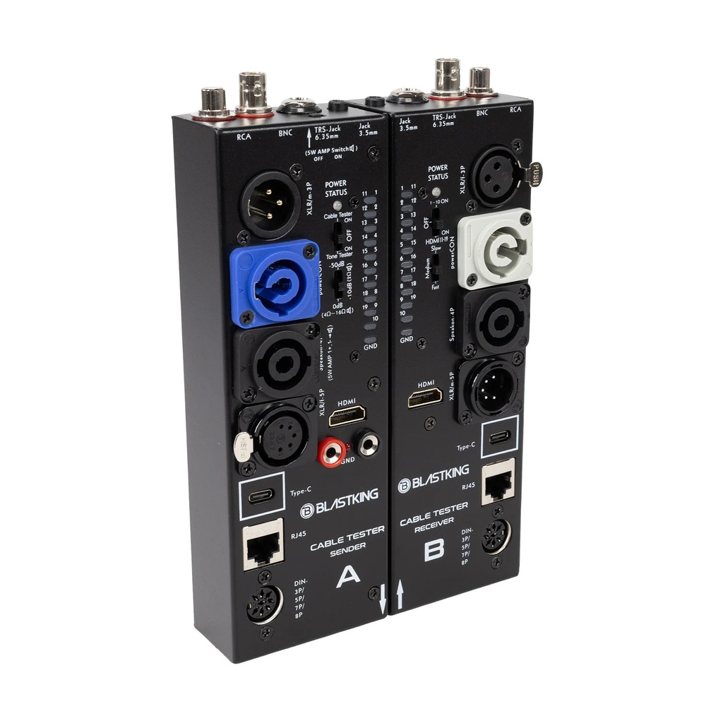 Blastking CTAB A/B Universal Portable Detachable Audio Cable Tester for XLR, 1/4”, RCA, Speakon, USB, BNC & More