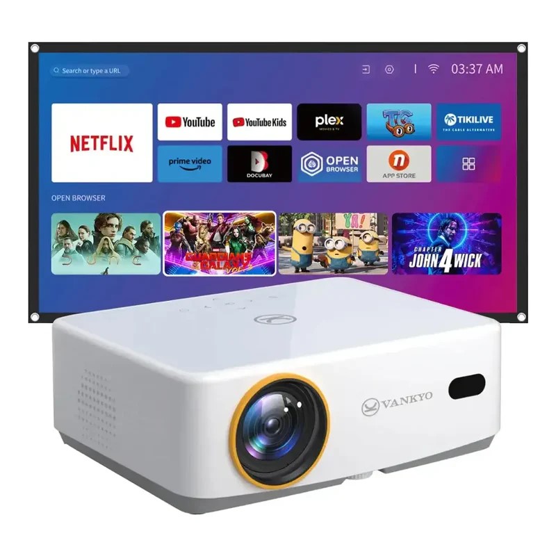 Vankyo Leisure L570B 200 ANSI Speaker 5W*2 Auto Focus & Keystone up to 100" Screen 1080p Smart Projector