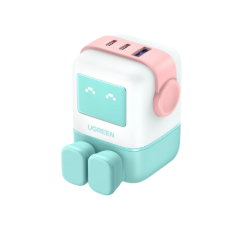 UGREEN Uno RG 65W 3-Port GaN Fast Charger Pink Blue UK
