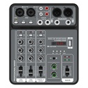 4 Channel 48V Phantom Power USB / Bluetooth DJ Console Studio Sound Audio Mixer