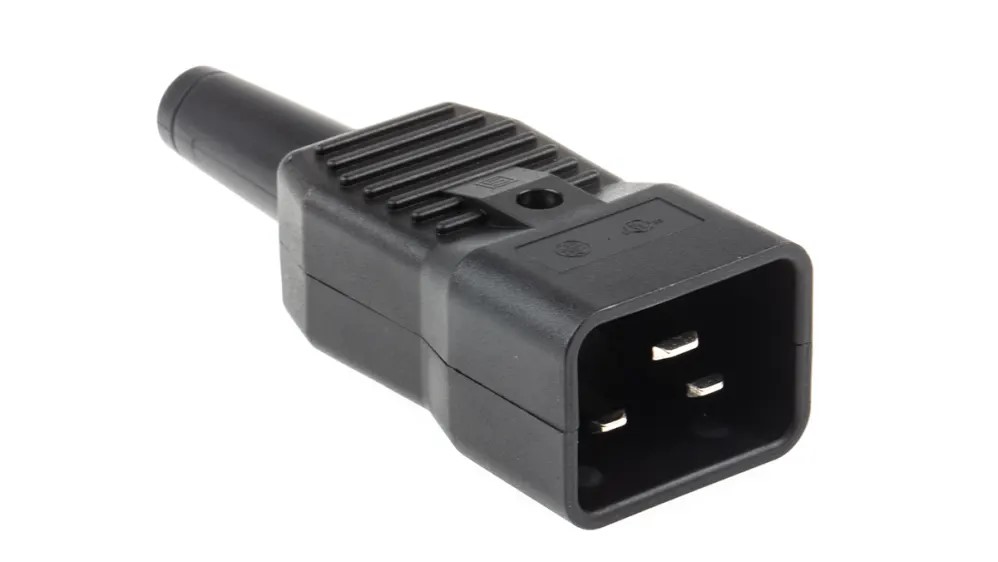 C20 Cable Mount IEC Connector Male, 16A, 250 V