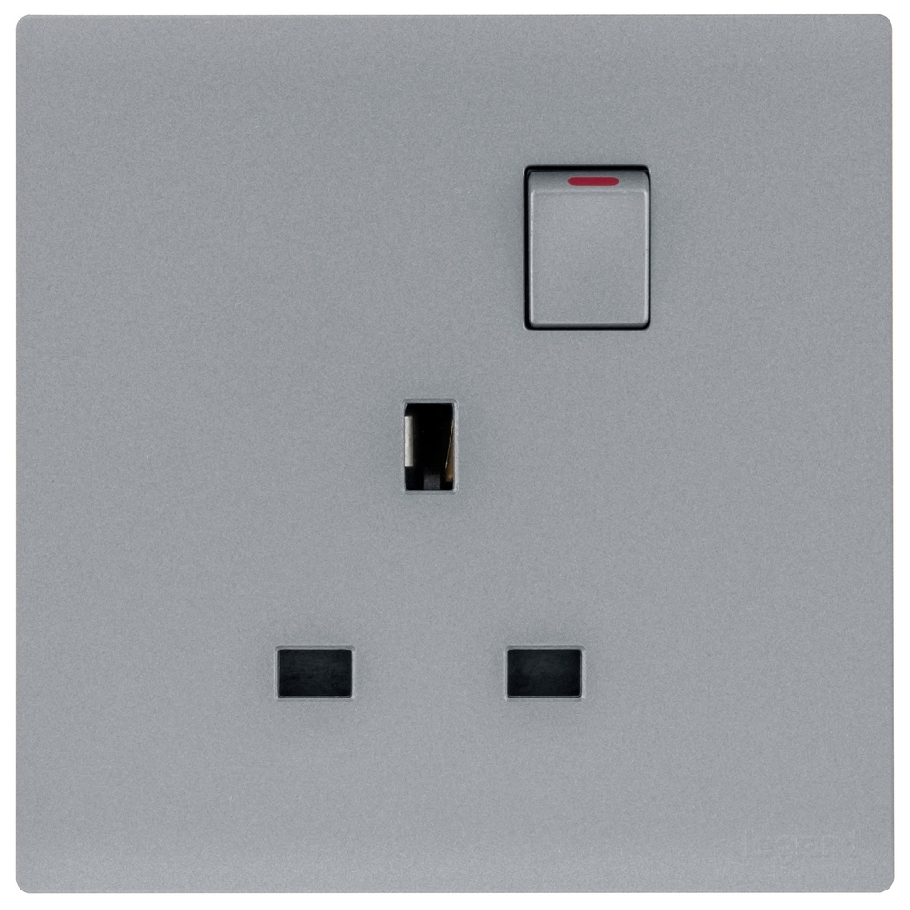 Siase 1 Gang 13A Switched Socket - Grey