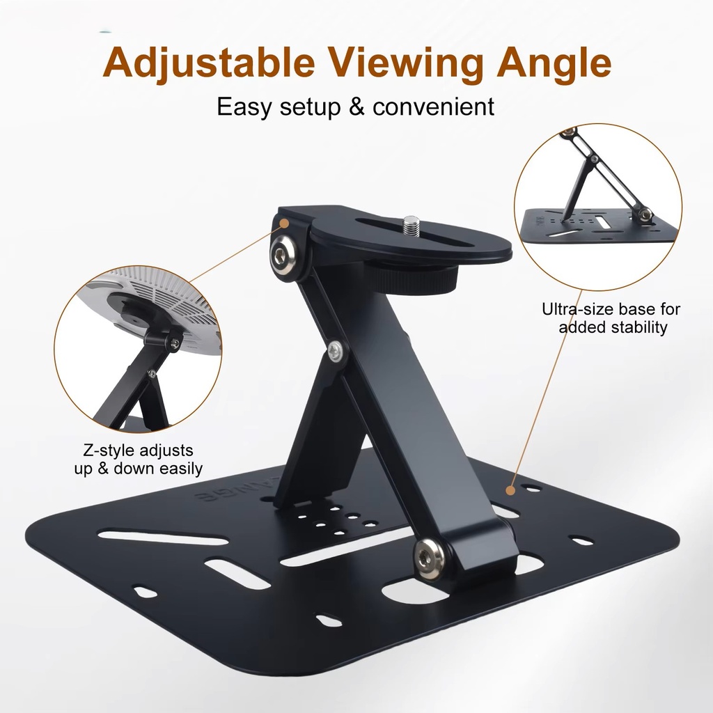 Foldable Tabletop Triagle Design Projector Stand with 1/4-Inch Screw Mount