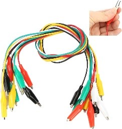 [1454] Crocodile Clip with wire 45mm (Yellow, Red, Black, White and Green)