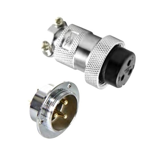 [60897] 2 Pin Male Circular Metal Soldering Connector