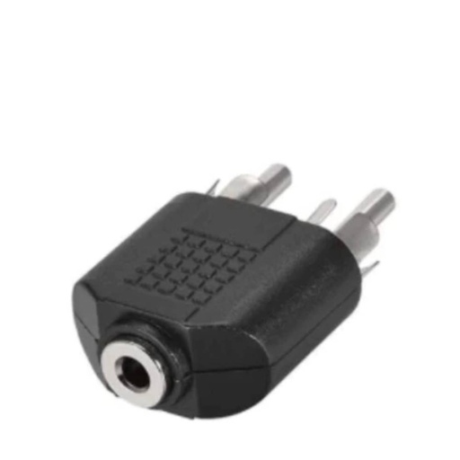 [61502] 3.5 Stereo Female to 2 RCA Male Plastic Converter