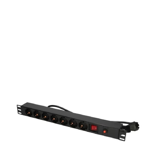 [62045] 1U 19" Power Panel Germany Socket Round Type