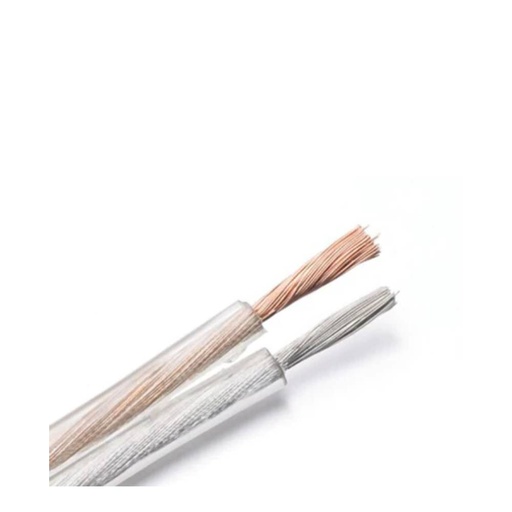 [62505] 14 AWG 2 Core Transparent Speaker Cable 100m