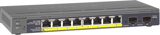[71549] NETGEAR 8 Port Gigabit Ethernet POE SMART Switch W 2 FIBER