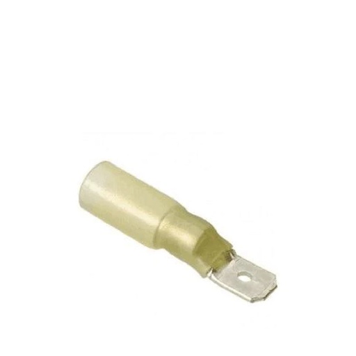 [77890] Heat shrink yellow male spade connector 6.3mm