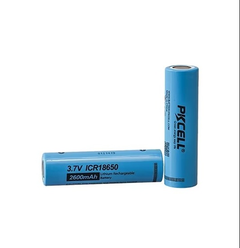 [77903] PKCell 3.7V li-ion ICR 18650 2600mAh battery without PCB