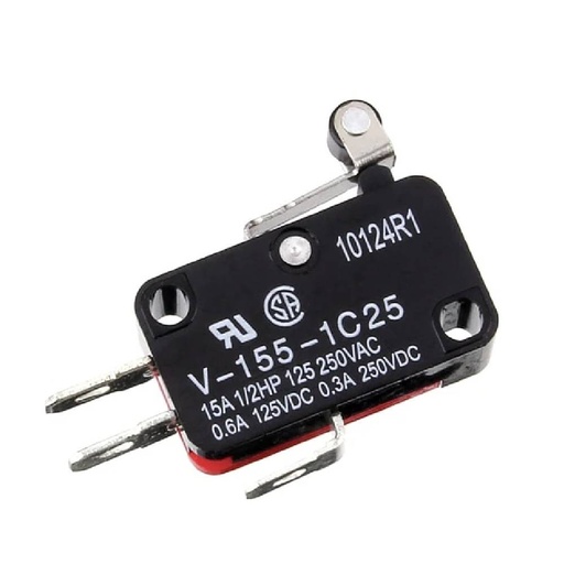 [78052] Micro Limit Switch NO NC , Roller Lever 3 pin Terminal 6.35x0.8mm