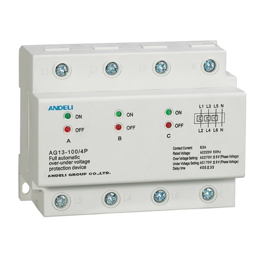 [78345] Over under Voltage Protection Device AG13-100/4P 50A