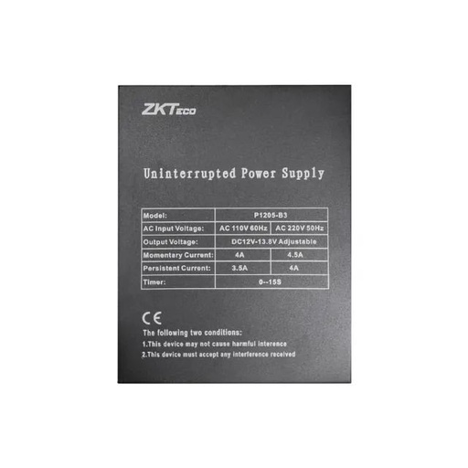 [79363] ZKTECO Power Supply 12V 4.5A - P1205-B3
